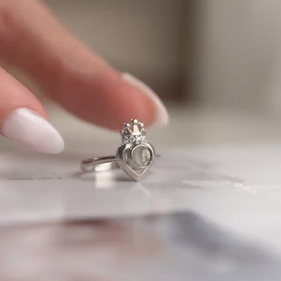 100 Languages I Love You Projection Ring - Handmade 925 Sterling Silver Gold Plated - Adjustable Romantic Gift for Her