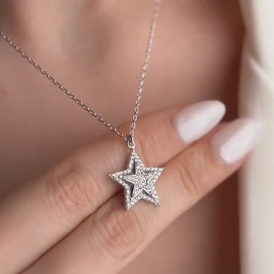 Star Pendant Necklace • 925 Sterling Silver & Gold Plated • Dainty Star Jewelry • Celestial Gift for Her • Minimalist Star Charm