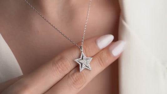 Star Pendant Necklace • 925 Sterling Silver & Gold Plated • Dainty Star Jewelry • Celestial Gift for Her • Minimalist Star Charm