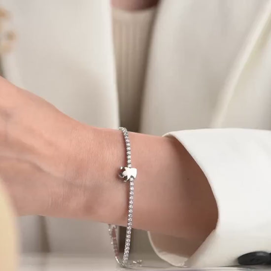 Guardian Angel Bracelet - Handmade 925 Sterling Silver Gold Plated - Angel Tennis Bracelet - CZ Spiritual Jewelry Gift for Her