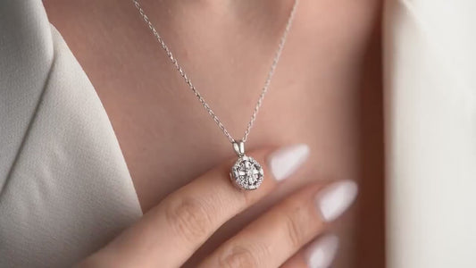 Vintage Hexagon Necklace • 925 Sterling Silver & Gold Plated • Zircon Statement Pendant • Elegant Art Deco Jewelry • Gift for Her