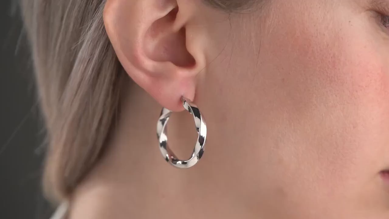 Twist Hoop Earrings - Handmade 925 Sterling Silver Chunky Spiral Hoops - Gold & Silver Options - Minimalist Earrings Gift for Her