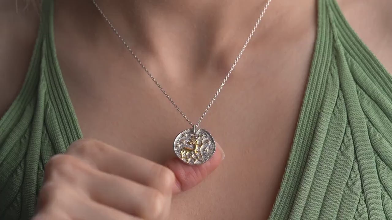 Sagittarius Zodiac Sign Necklace - Handmade 925 Sterling Silver - 14K Gold or Oxidized Finish - 12 Horoscope Designs - Astrology Gift